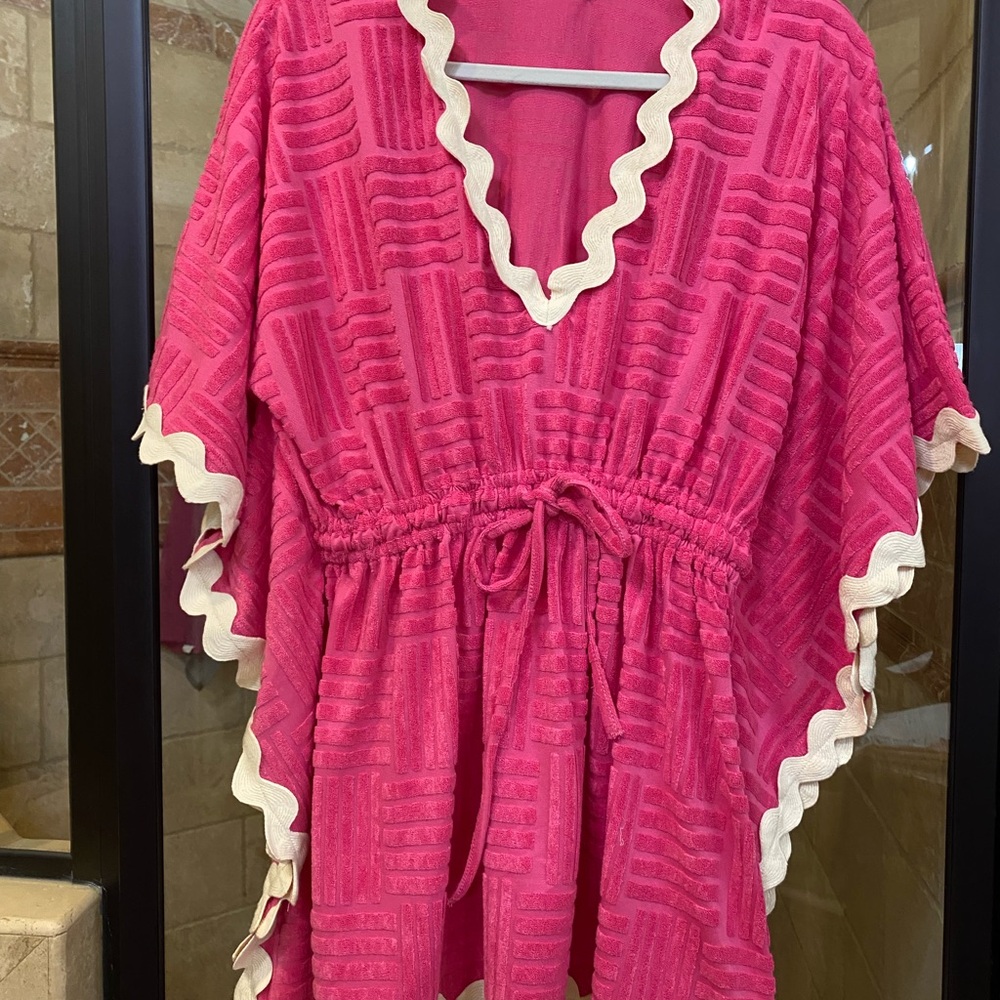 Pink and Cream Scalloped Cover-Up